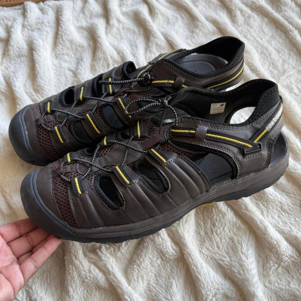 New Balance Appalachian Men's Size 16 Closed-Toe Hiking Sandals Brown Yellow